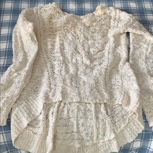 Anthropologie cream crop sweater
